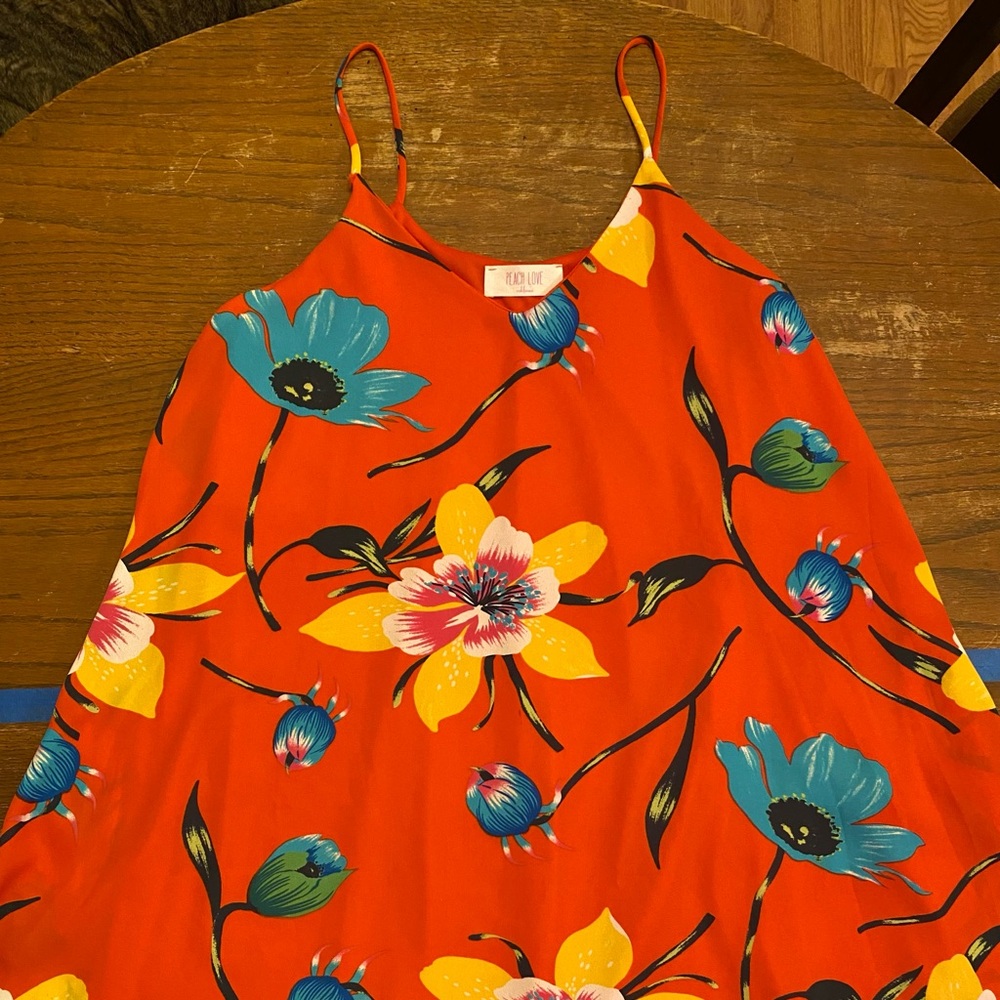 Peach Love Tropical Mini Dress